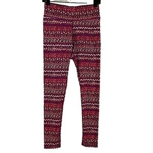 Aerie Leggings Plum and Pink Geo Design High Rise Size Medium